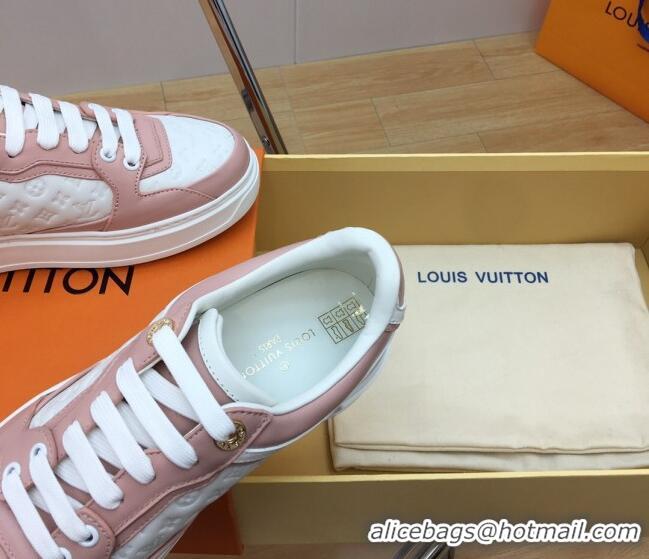 Grade Quality Louis Vuitton Time Out Sneaker in Mini Monogram Leather Light Pink 1ABUS3 0625096