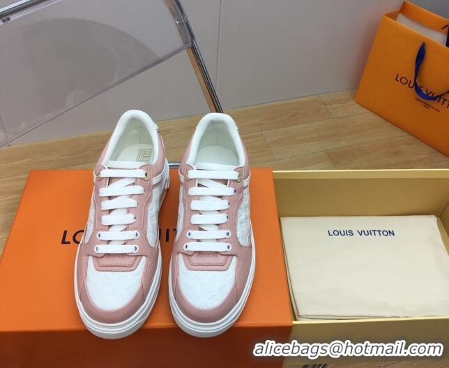 Grade Quality Louis Vuitton Time Out Sneaker in Mini Monogram Leather Light Pink 1ABUS3 0625096