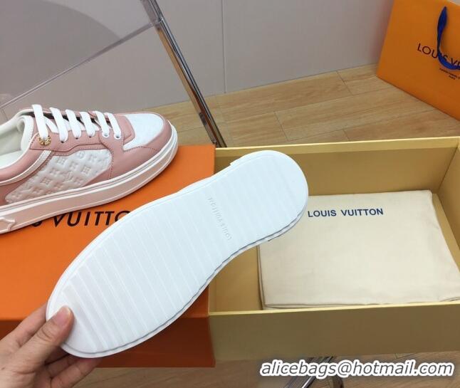 Grade Quality Louis Vuitton Time Out Sneaker in Mini Monogram Leather Light Pink 1ABUS3 0625096