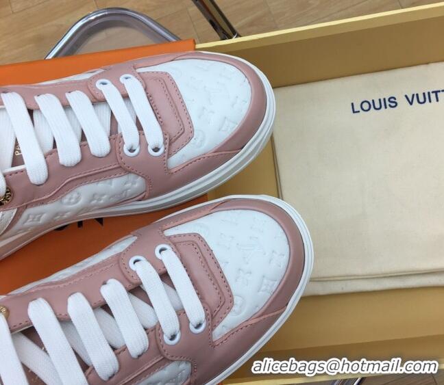 Grade Quality Louis Vuitton Time Out Sneaker in Mini Monogram Leather Light Pink 1ABUS3 0625096