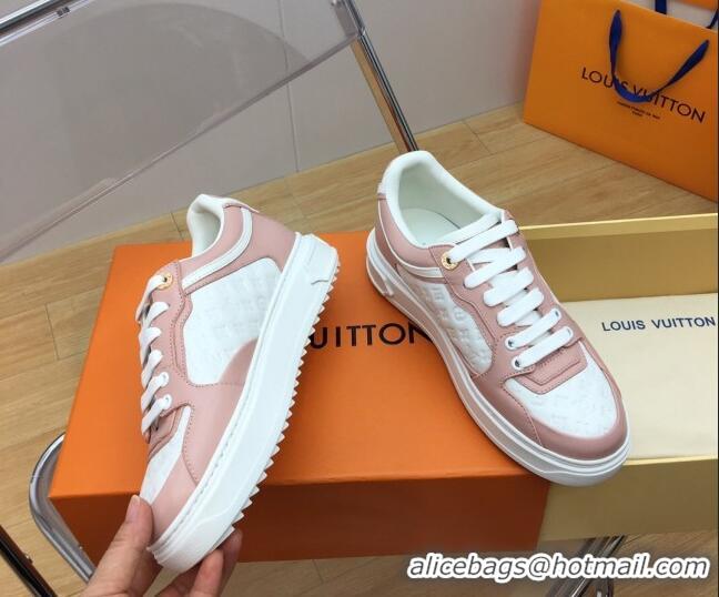 Grade Quality Louis Vuitton Time Out Sneaker in Mini Monogram Leather Light Pink 1ABUS3 0625096