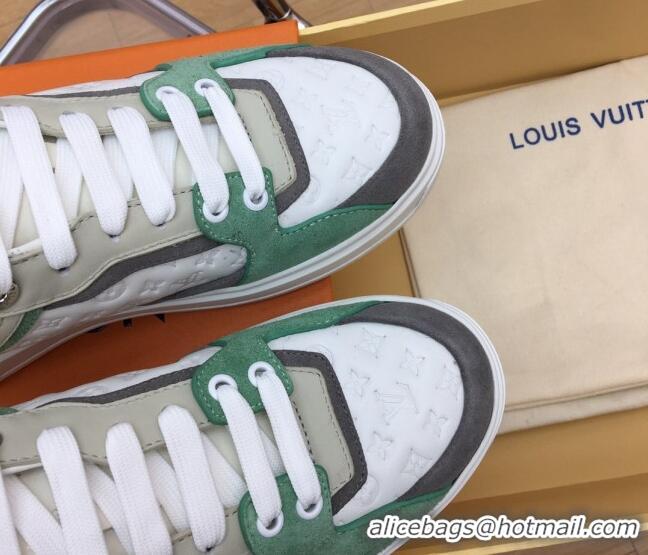 Most Popular Louis Vuitton Time Out Sneaker in Mini Monogram Leather and Suede Green 625097