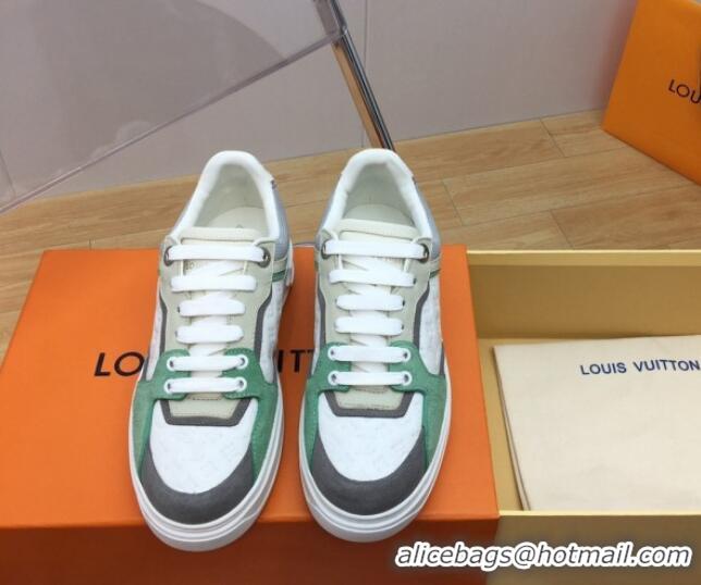 Most Popular Louis Vuitton Time Out Sneaker in Mini Monogram Leather and Suede Green 625097