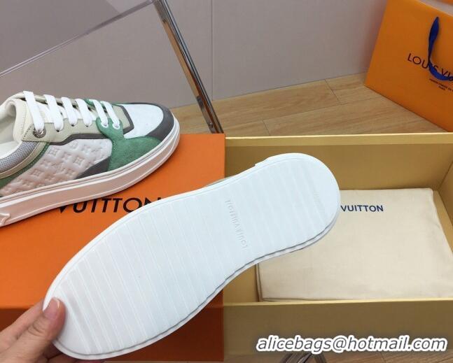 Most Popular Louis Vuitton Time Out Sneaker in Mini Monogram Leather and Suede Green 625097