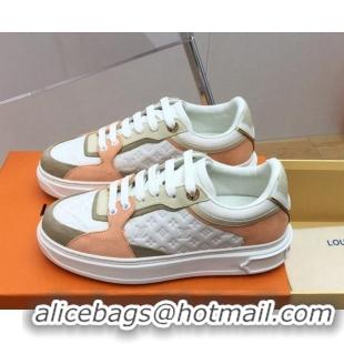 Low Price Louis Vuitton Time Out Sneaker in Mini Monogram Leather and Suede Rose Poudre Pink 625098