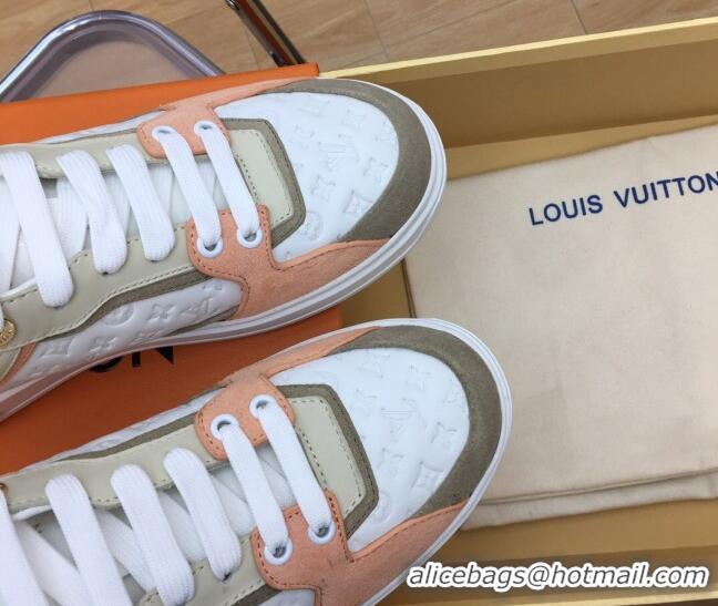 Low Price Louis Vuitton Time Out Sneaker in Mini Monogram Leather and Suede Rose Poudre Pink 625098