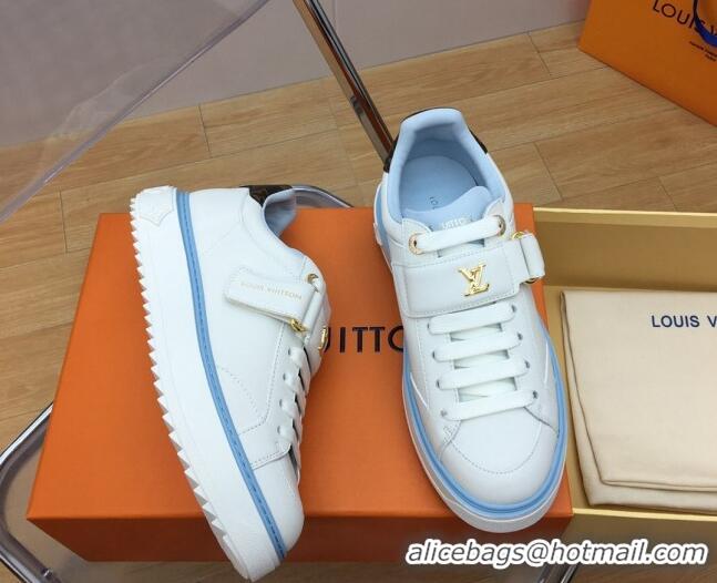 Best Price Louis Vuitton LV x YK Time Out Sneaker with Velcro strap Light Blue 625101