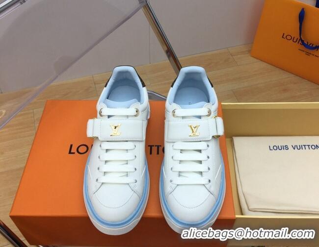 Best Price Louis Vuitton LV x YK Time Out Sneaker with Velcro strap Light Blue 625101