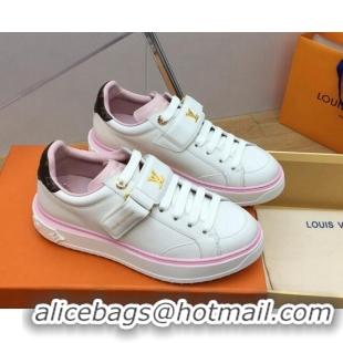 Charming Louis Vuitton LV x YK Time Out Sneaker with Velcro strap Light Pink 625102