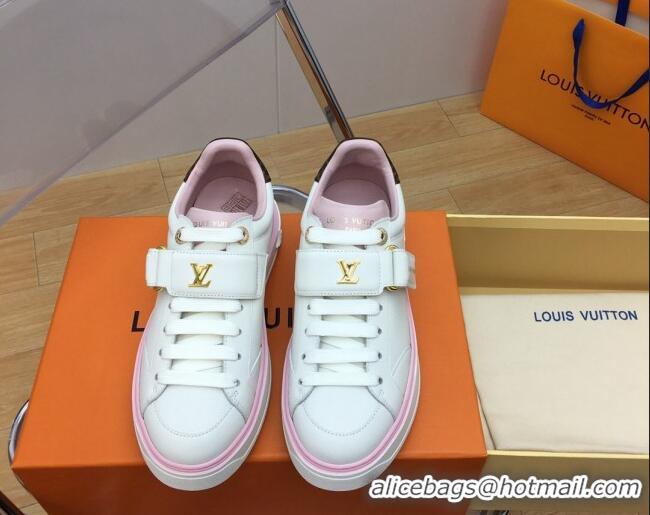 Charming Louis Vuitton LV x YK Time Out Sneaker with Velcro strap Light Pink 625102