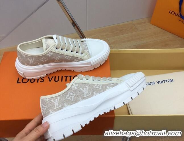 Luxurious Louis Vuitton LV Squad Low-top Sneakers in Beige Monogram Denim 625103