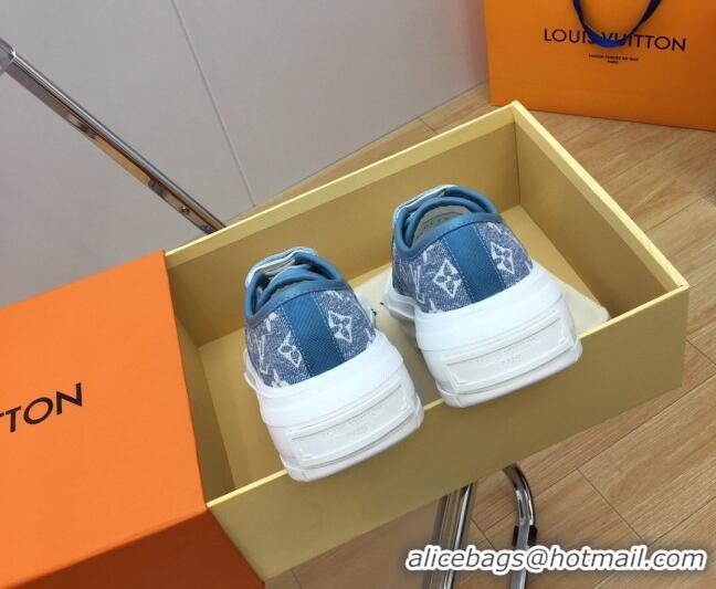 Stylish Louis Vuitton LV Squad Low-top Sneakers in Blue Monogram Denim 625104