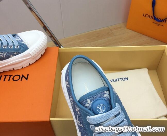 Stylish Louis Vuitton LV Squad Low-top Sneakers in Blue Monogram Denim 625104