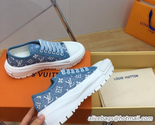 Stylish Louis Vuitton LV Squad Low-top Sneakers in Blue Monogram Denim 625104