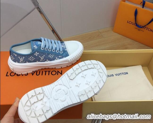 Stylish Louis Vuitton LV Squad Low-top Sneakers in Blue Monogram Denim 625104