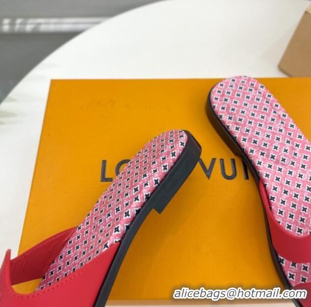 Sophisticated Louis Vuitton Isola Flat Slide Sandals with LV Cutout and Geometric Pattern Red 625108