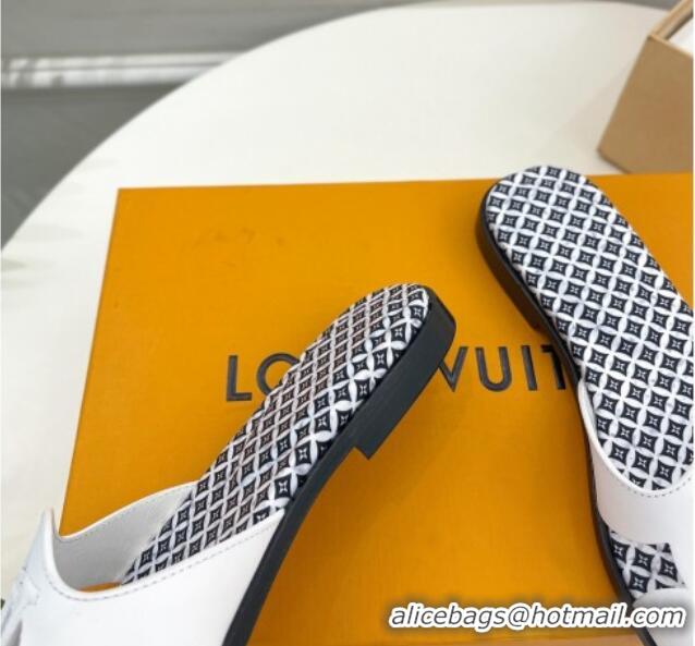 Trendy Design Louis Vuitton Isola Flat Slide Sandals with LV Cutout and Geometric Pattern White 625112