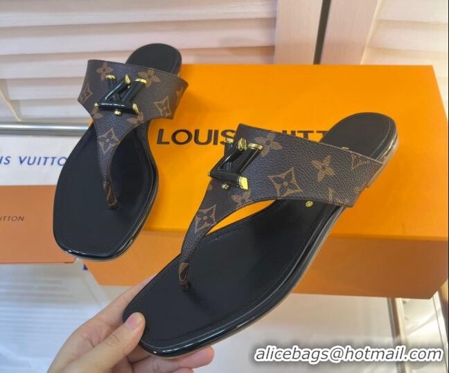 Good Product Louis Vuitton Shake Flat Thong Slide Sandals in Monogram Canvas 625114