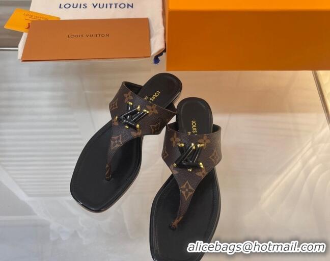 Good Product Louis Vuitton Shake Flat Thong Slide Sandals in Monogram Canvas 625114