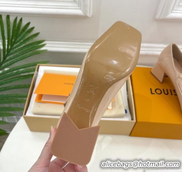 Most Popular Louis Vuitton Shake Mary Janes Pumps 5.5cm in Patent Leather Nude 711113