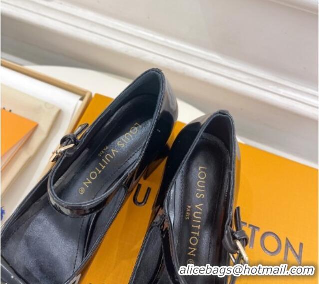 Unique Style Louis Vuitton Shake Mary Janes Pumps 5.5cm in Patent Leather Black 711115