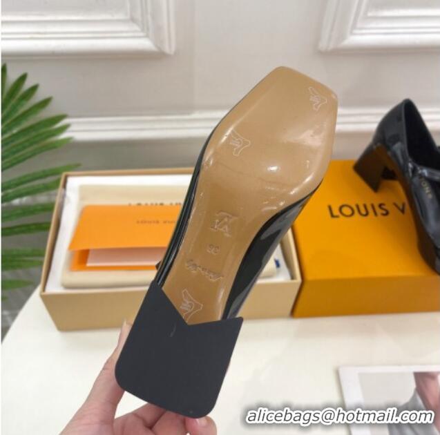 Unique Style Louis Vuitton Shake Mary Janes Pumps 5.5cm in Patent Leather Black 711115