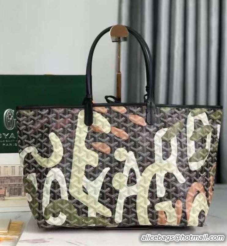 ​Promotional Goyard Saint Louis Tote Bag in Lettres Camouflage 020184 Black/Green