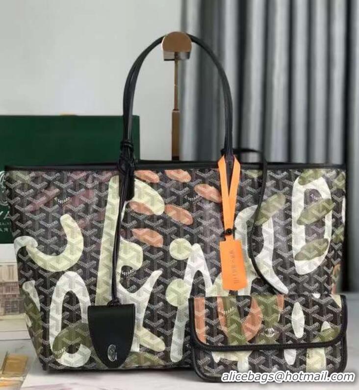 ​Promotional Goyard Saint Louis Tote Bag in Lettres Camouflage 020184 Black/Green