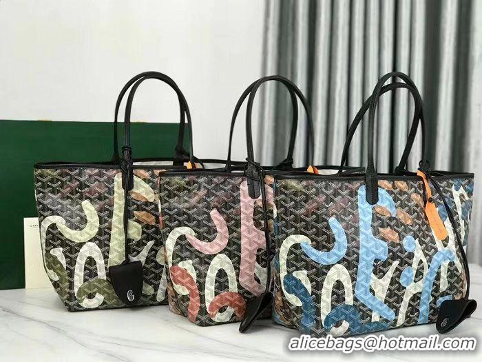 ​Promotional Goyard Saint Louis Tote Bag in Lettres Camouflage 020184 Black/Green