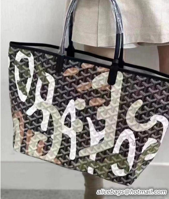 ​Promotional Goyard Saint Louis Tote Bag in Lettres Camouflage 020184 Black/Green