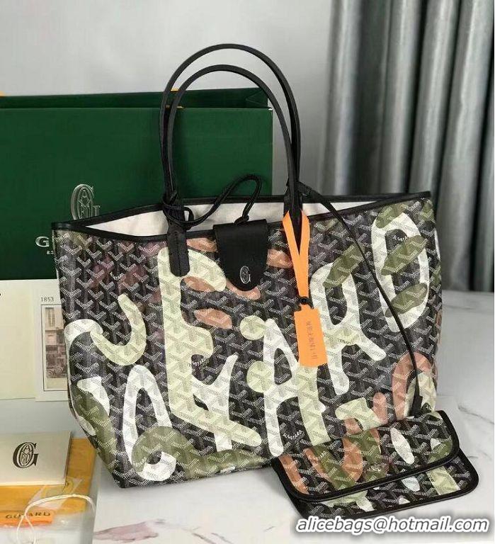 ​Promotional Goyard Saint Louis Tote Bag in Lettres Camouflage 020184 Black/Green