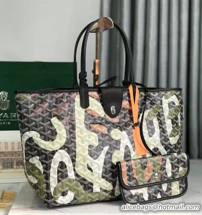 ​Promotional Goyard Saint Louis Tote Bag in Lettres Camouflage 020184 Black/Green