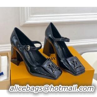 Best Price Louis Vuitton Shake Mary Janes Pumps 8.5cm in Patent Leather Black 711125