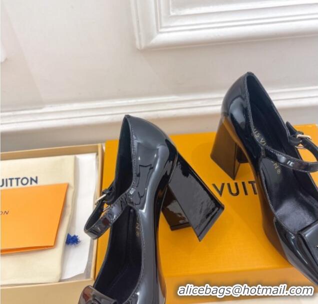 Best Price Louis Vuitton Shake Mary Janes Pumps 8.5cm in Patent Leather Black 711125