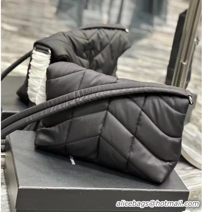 Best Price SAINT LAURENT MEDIUM PUFFER IN QUILTED NYLON AND LEATHER Y988336 BLACK