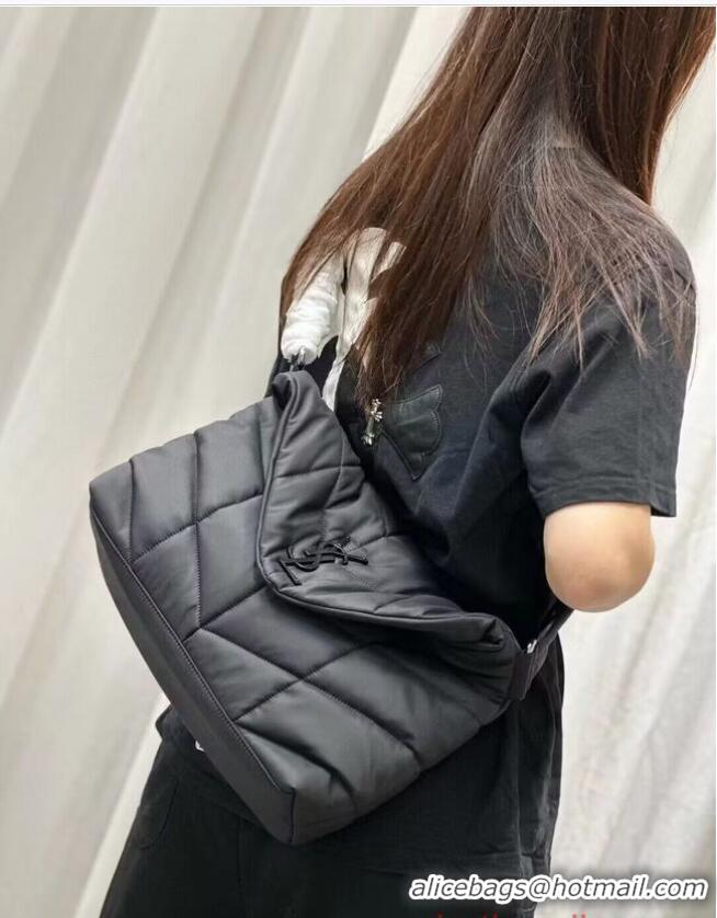 Best Price SAINT LAURENT MEDIUM PUFFER IN QUILTED NYLON AND LEATHER Y988336 BLACK