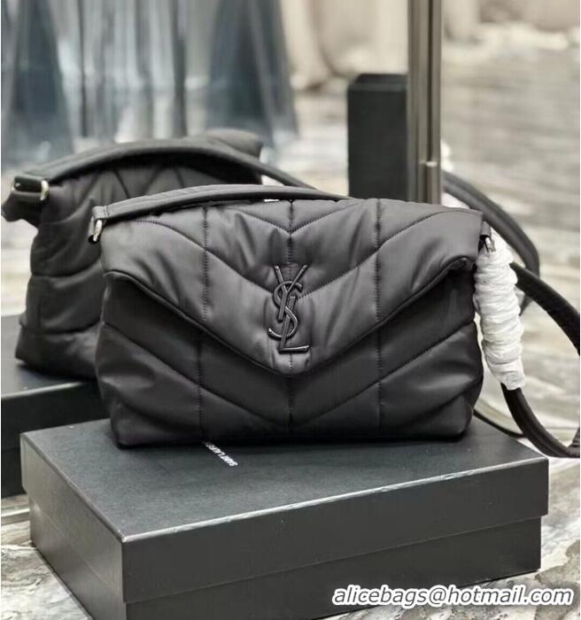 Best Price SAINT LAURENT MEDIUM PUFFER IN QUILTED NYLON AND LEATHER Y988336 BLACK