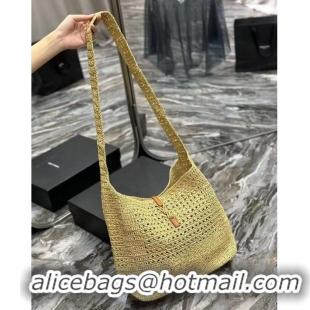 Top Design SAINT LAURENT Crochet tote bag Y990941 Apricot