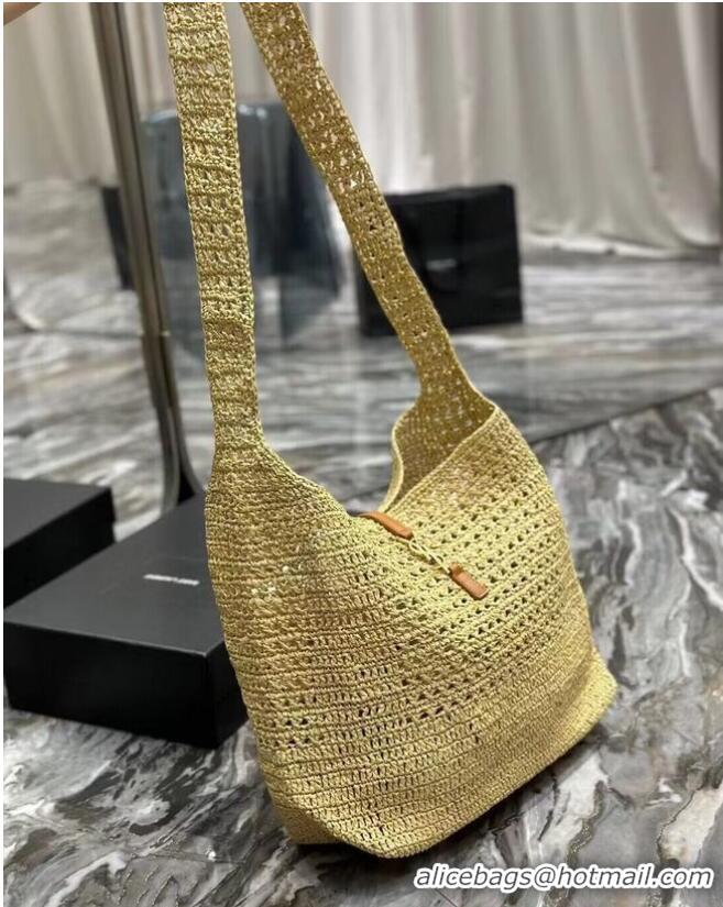 Top Design SAINT LAURENT Crochet tote bag Y990941 Apricot