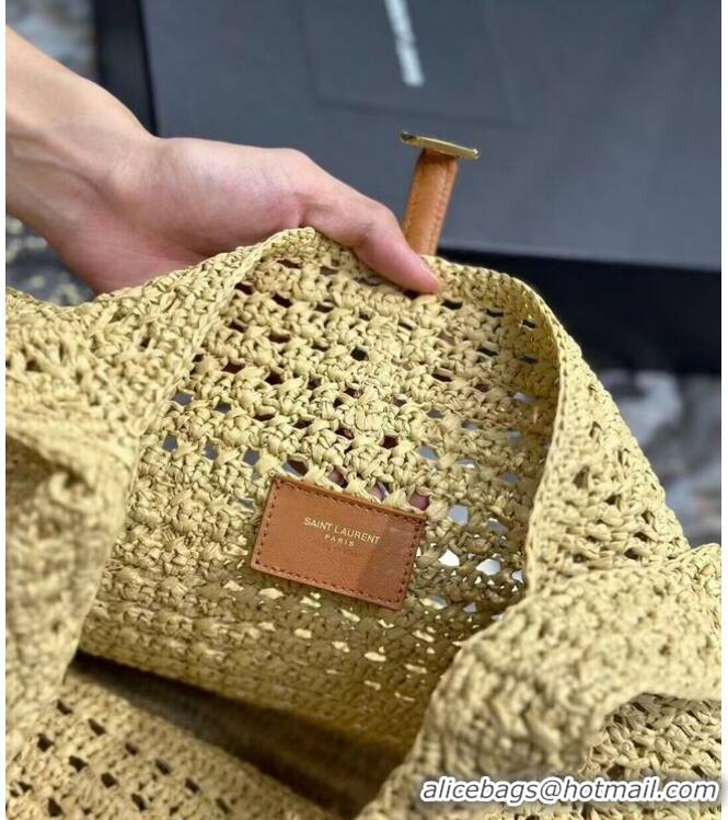 Top Design SAINT LAURENT Crochet tote bag Y990941 Apricot