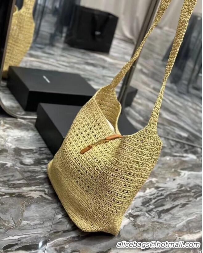 Top Design SAINT LAURENT Crochet tote bag Y990941 Apricot