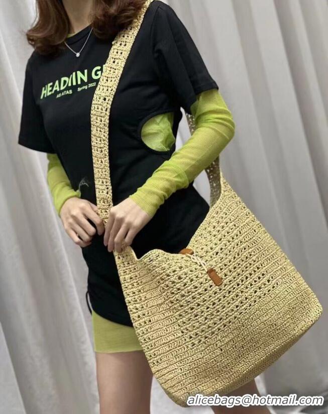 Top Design SAINT LAURENT Crochet tote bag Y990941 Apricot