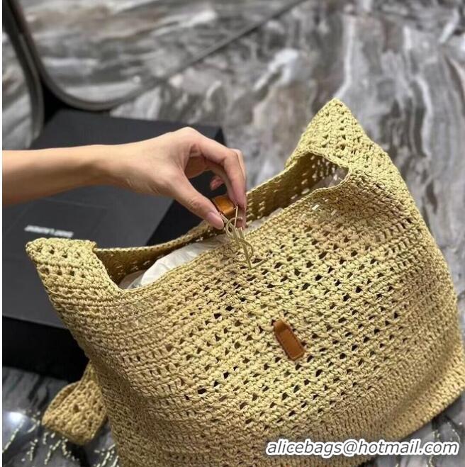 Top Design SAINT LAURENT Crochet tote bag Y990941 Apricot