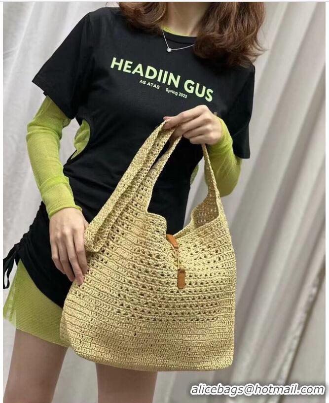 Top Design SAINT LAURENT Crochet tote bag Y990941 Apricot