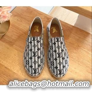 Luxurious Louis Vuitton Bidart Flat Espadrilles in Mini Monogram Textile Grey 711149