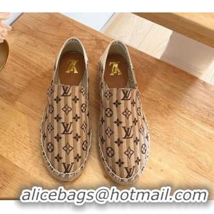 Popular Style Louis Vuitton Bidart Flat Espadrilles in Mini Monogram Textile Brown 711150