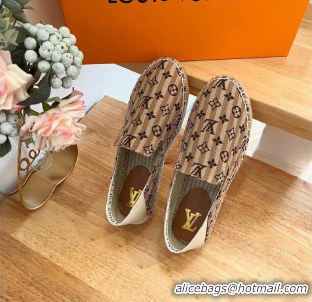 Popular Style Louis Vuitton Bidart Flat Espadrilles in Mini Monogram Textile Brown 711150