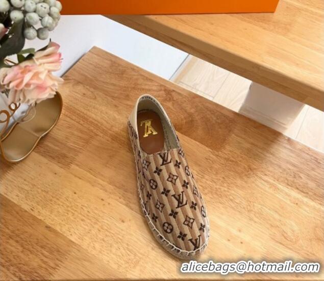 Popular Style Louis Vuitton Bidart Flat Espadrilles in Mini Monogram Textile Brown 711150