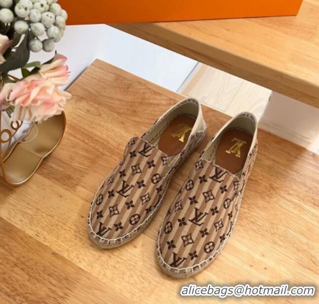 Popular Style Louis Vuitton Bidart Flat Espadrilles in Mini Monogram Textile Brown 711150