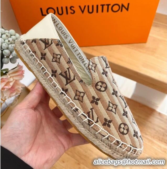 Popular Style Louis Vuitton Bidart Flat Espadrilles in Mini Monogram Textile Brown 711150